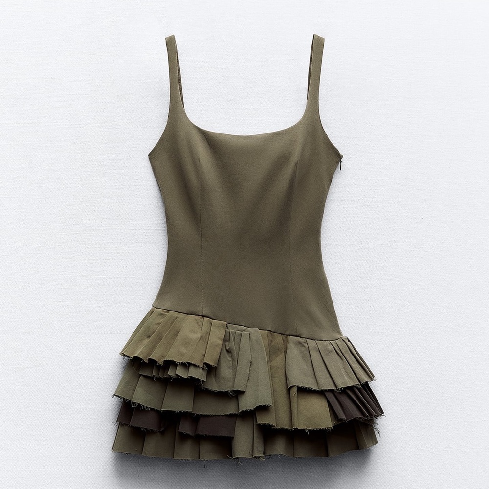 Zara Mixed Box Pleat Short Jumpsuit Dress